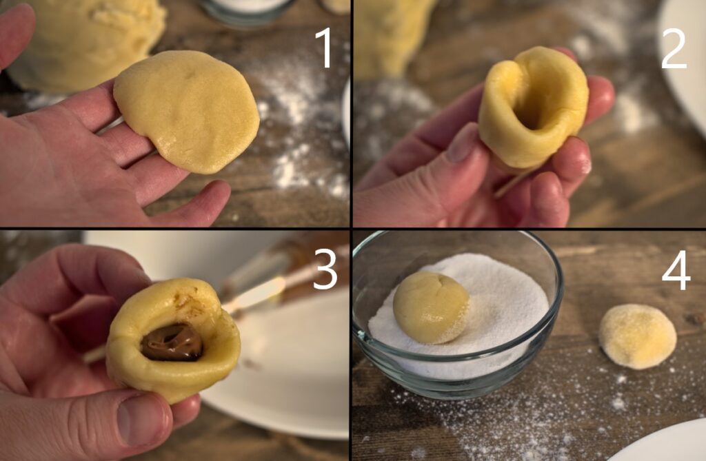 process to make nutella sugar cookies